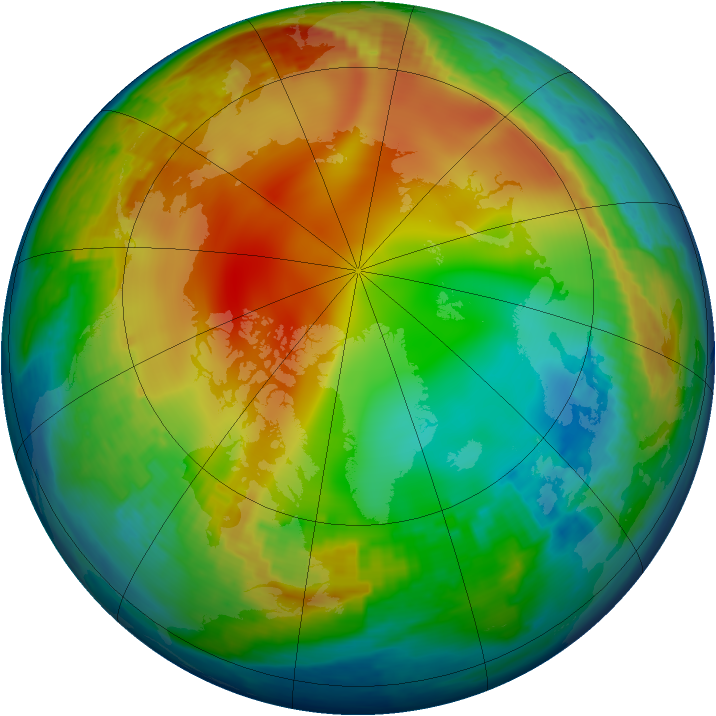 Arctic ozone map for 04 January 2002